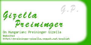 gizella preininger business card